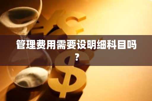 管理费用需要设明细科目吗?